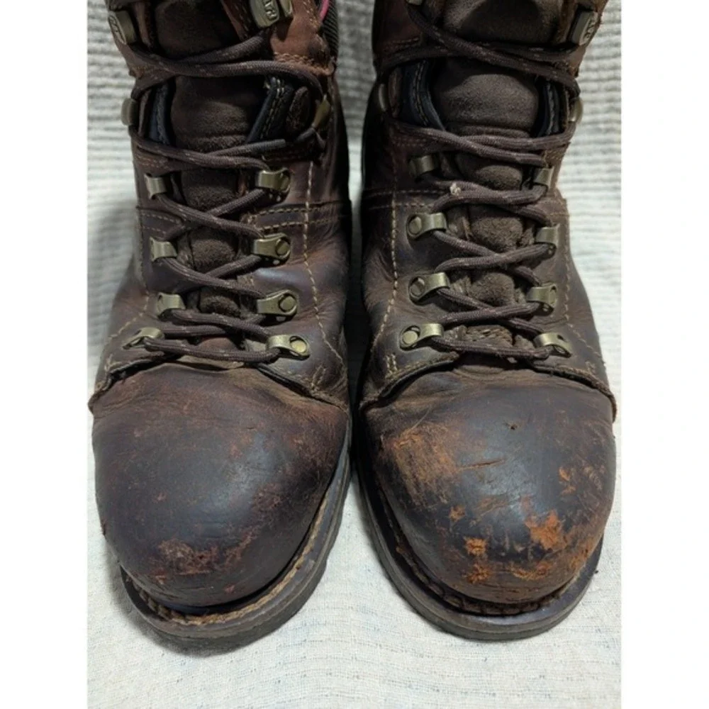 Caterpillar Mens Steel Toe Waterproof Work Boots Size 9.5 USA Brown‎ Leather